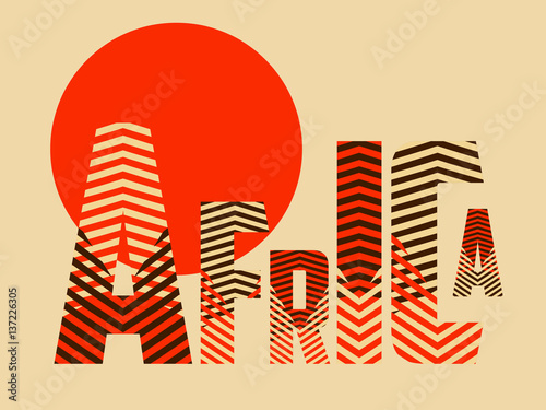 Poster travels africa title red brown
