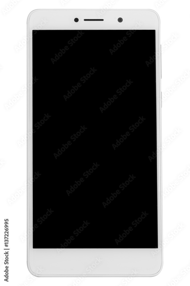 smartphone with a duo camera on white background. isolated smartphone with a duo camera on white background. isolated