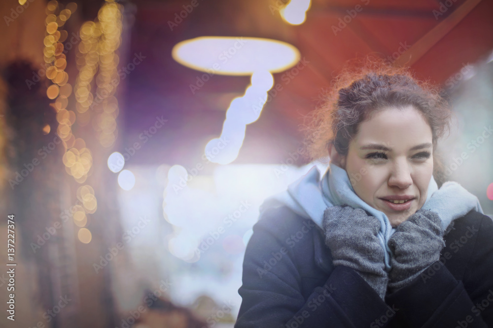 Beauty feeling cold Stock Photo Adobe Stock