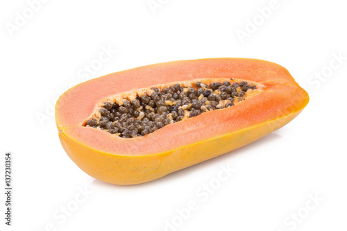 sweet papaya on white background.