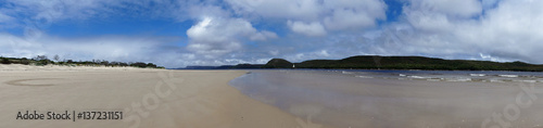 Panormamic View at Hells Gate with Bonnet Island Lighthouse, Strahan, Tasmania, Australia