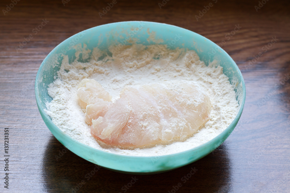 Fish in flour