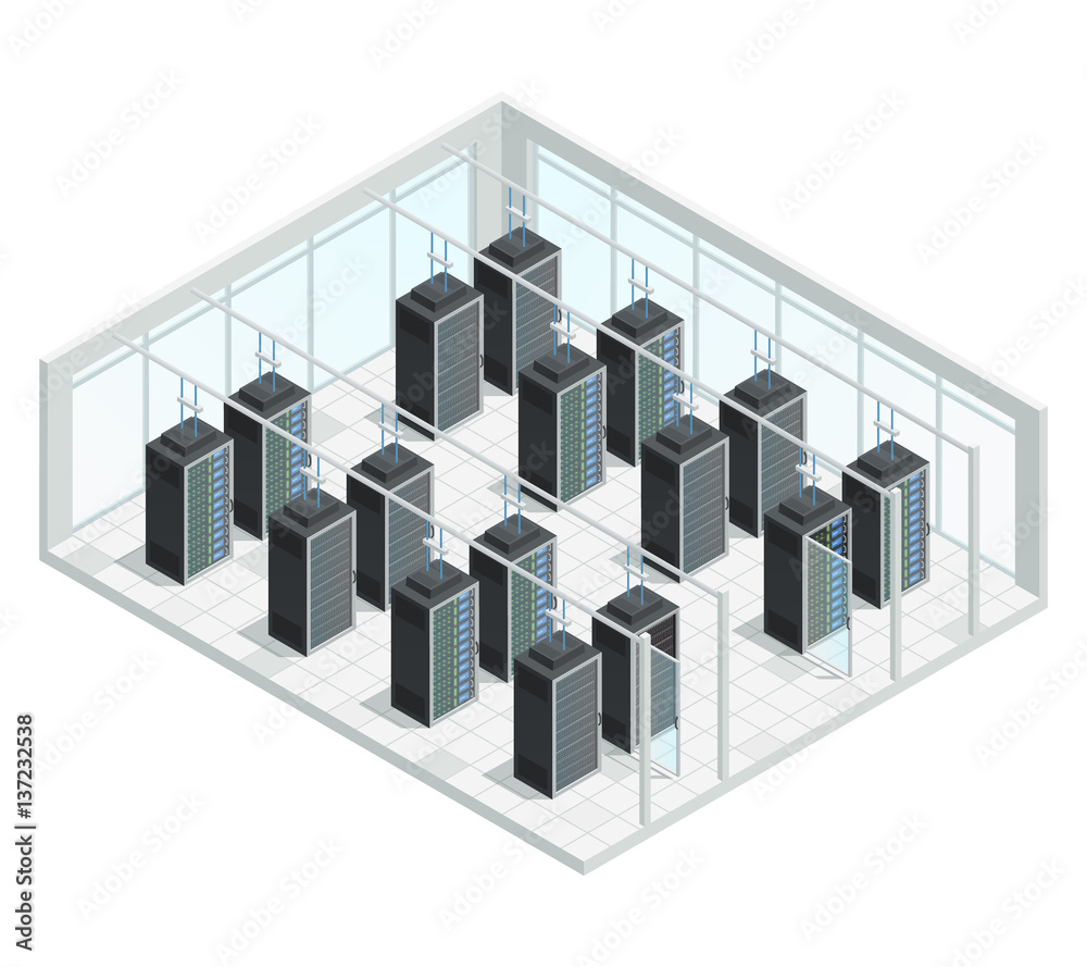 Fototapeta premium Datacenter Server Room Interior
