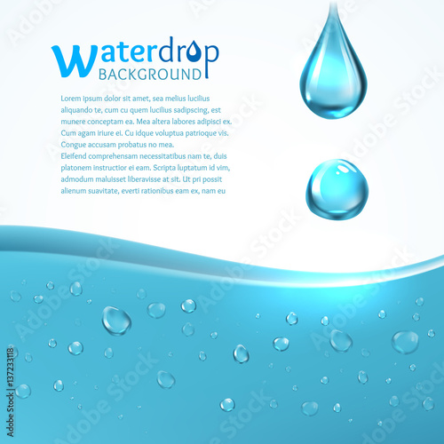 Obraz na płótnie Shiny water droplets background. Vector illustration w salonie