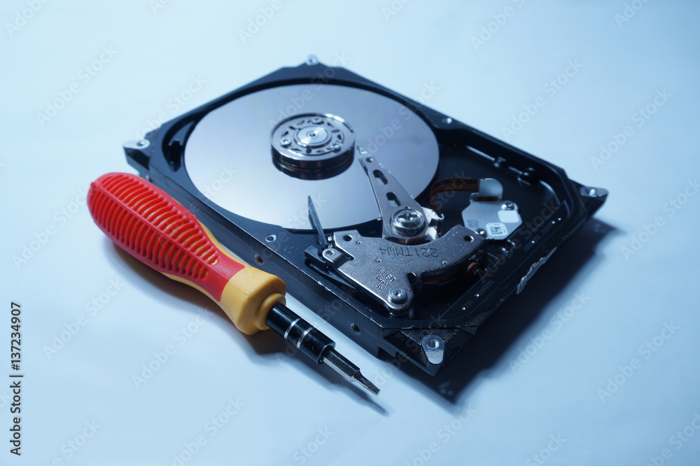 Obraz premium Hardisk internal mechanism hardware