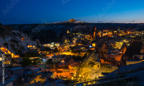 The town Goreme in the night