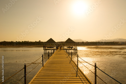Pontoon bridge in the sea in Egypt © Bokeh Art Photo
