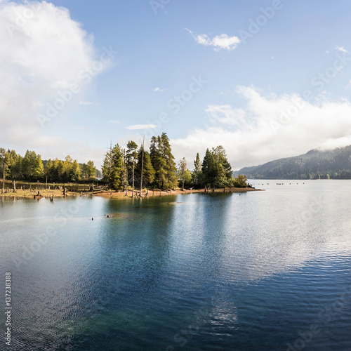 Landscape view of Comox Lake, Coutenay, Vancouver Island, British Columbia, Canada photo