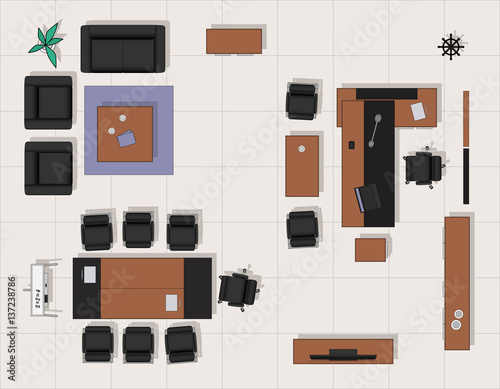VIP office furniture top view 