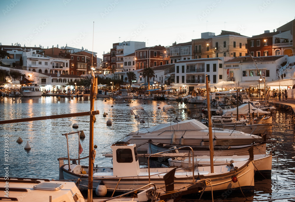Boats in harbour, Es Castell, Menorca, Spain Boats in harbour, Es Castell, Menorca, Spain