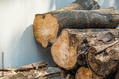 Stack of logs, Natural wooden background