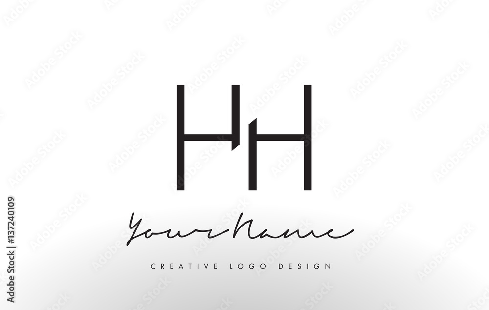 Fototapeta premium HH Letters Logo Design Slim. Creative Simple Black Letter Concept.