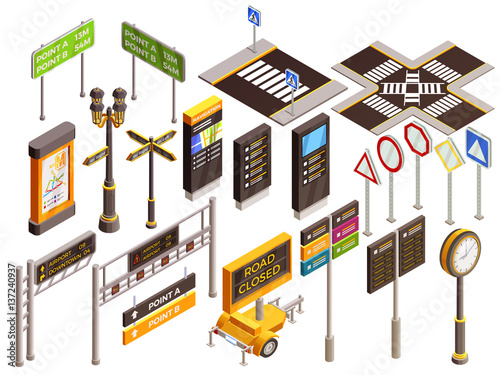 Urban Direction Signs Set