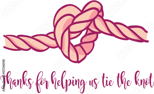 Wedding thank-you card, thanks for helping us tie the knot