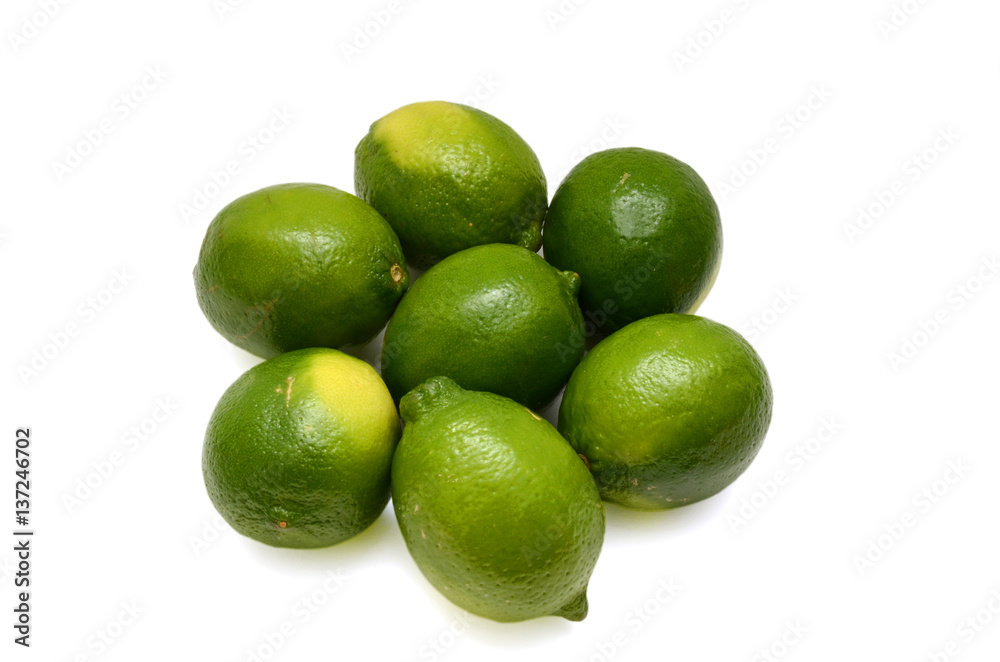 Fresh limes isolated on white background Fresh limes isolated on white background