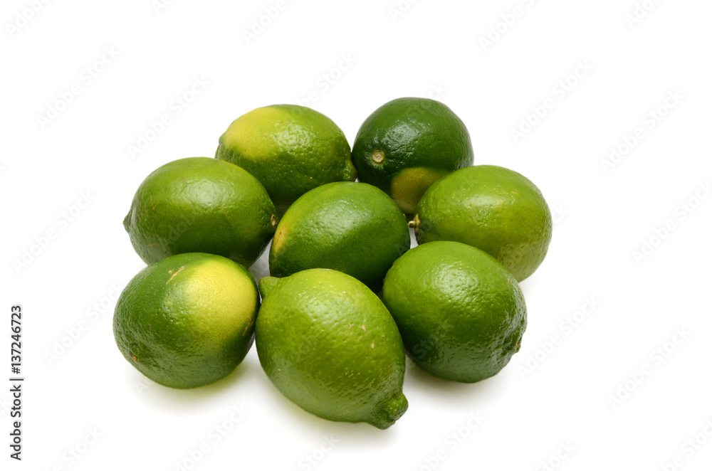 Fresh limes isolated on white background Fresh limes isolated on white background