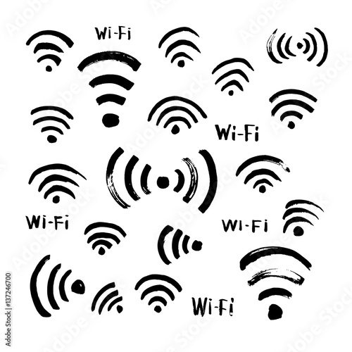 Hand drawn sketch Wi-Fi icon