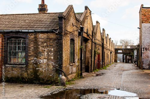 Photography warehouse in disrepair in a London alley