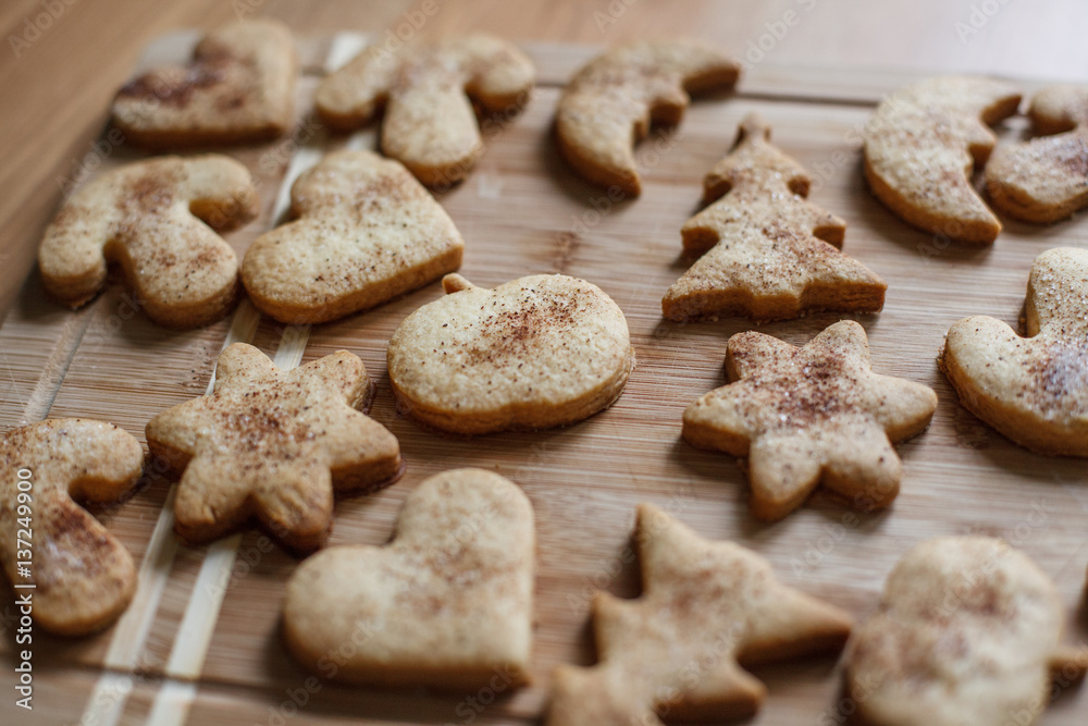 Homemade cookies with cinnamon