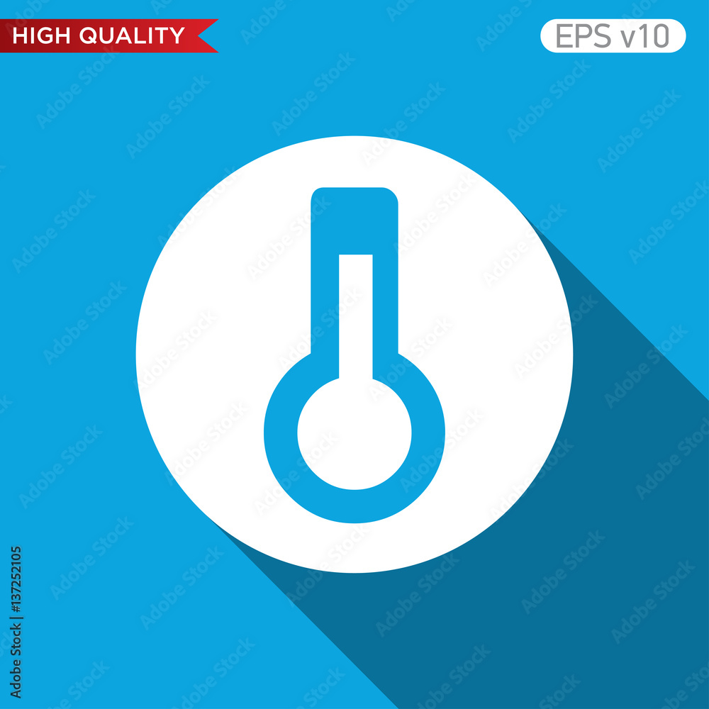 Thermometer icon. Button with thermometer icon. Modern UI vector.