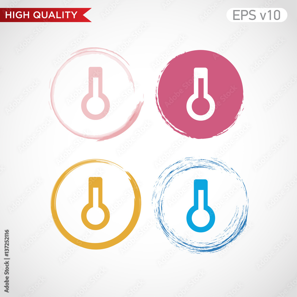 Thermometer icon. Button with thermometer icon. Modern UI vector. Thermometer icon. Button with thermometer icon. Modern UI vector.