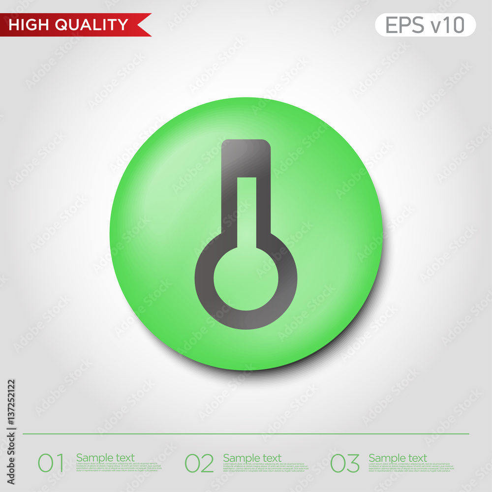 Thermometer icon. Button with thermometer icon. Modern UI vector. Thermometer icon. Button with thermometer icon. Modern UI vector.