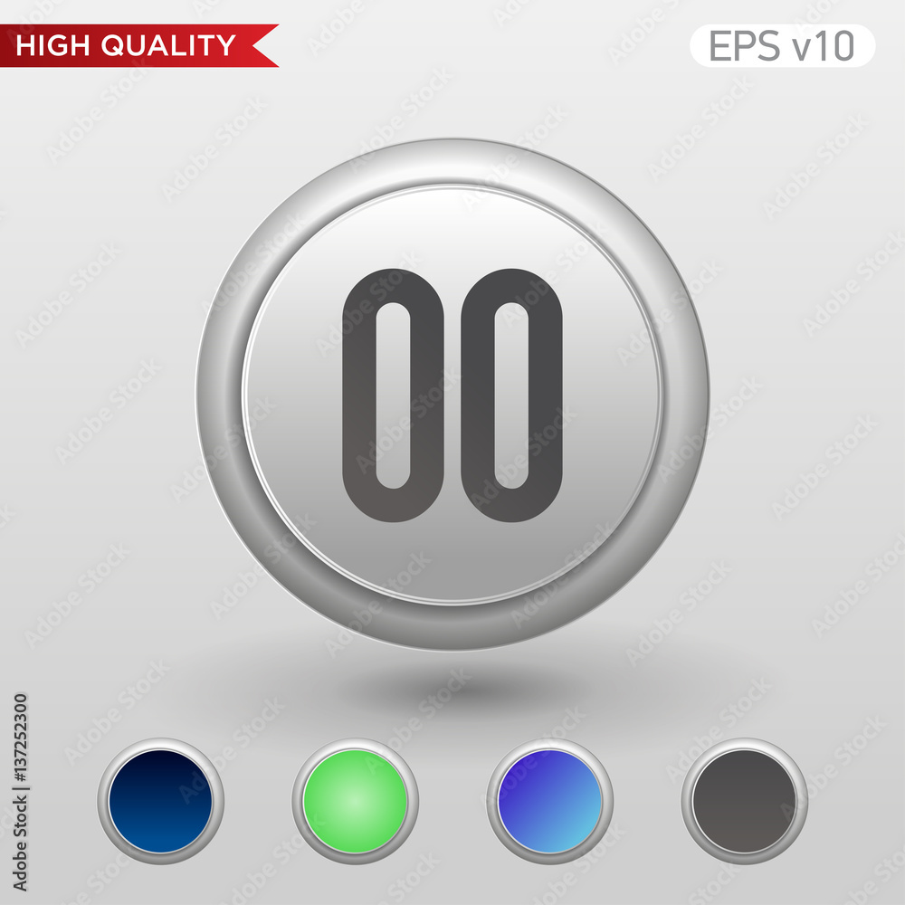Pause icon. Button with pause icon. Modern UI vector. Pause icon. Button with pause icon. Modern UI vector.