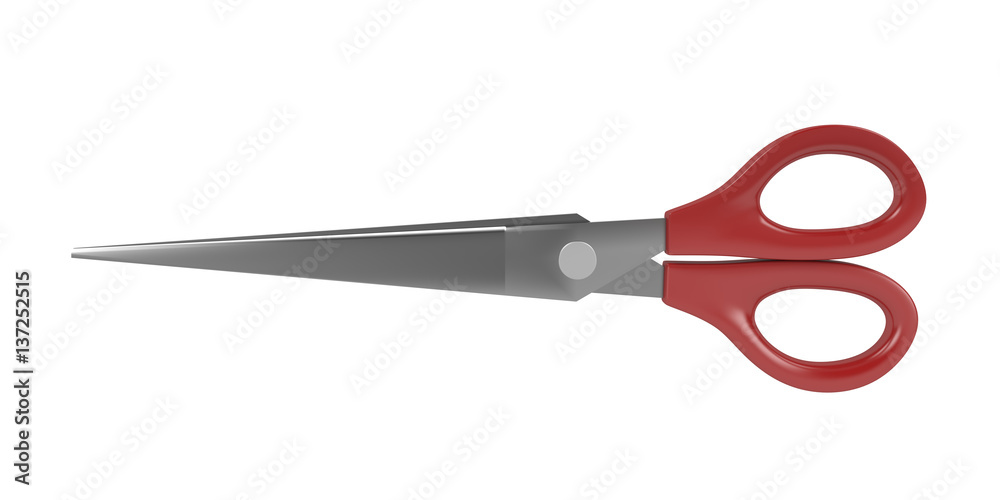 Red plastic scissors Red plastic scissors