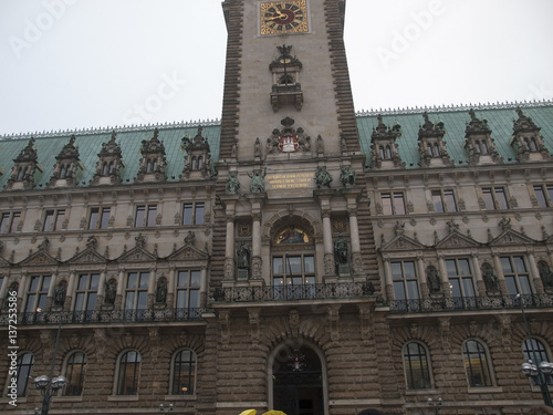 Part  from facade of City Hall of Hamburg