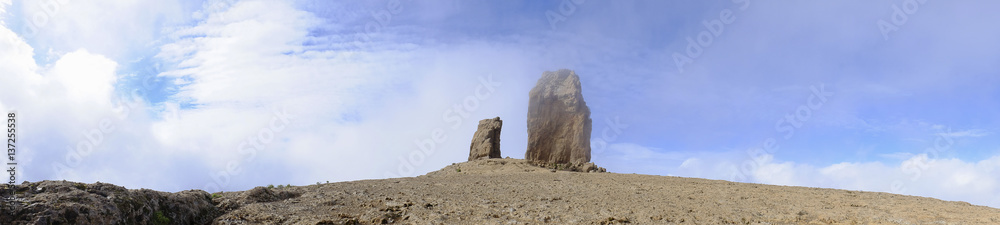 View on famous rock Roque Nublo on the Canary Island Gran Canaria, Spain. View on famous rock Roque Nublo on the Canary Island Gran Canaria, Spain.