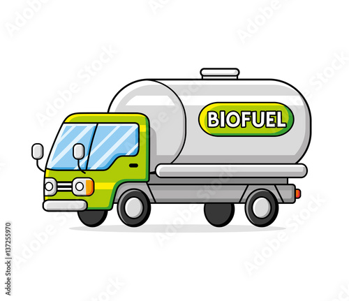 Bio fuel truck isolated.