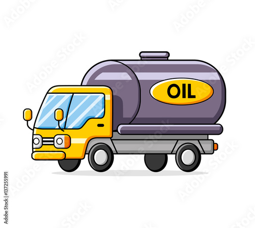 Oil truck isolated.