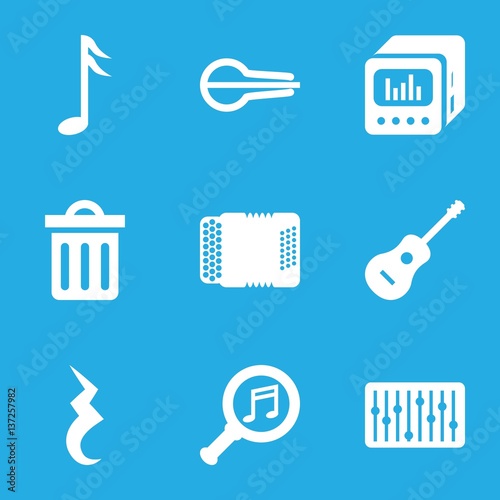 Set of 9 Music filled icons