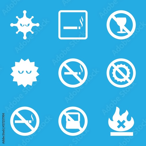 Set of 9 prohibition filled icons © HN Works