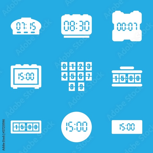 Set of 9 weekday filled icons