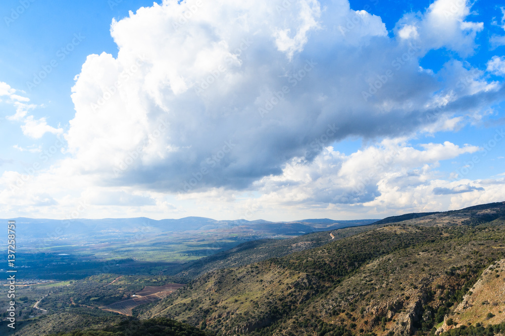 Galilee mountains landscape, green valley
