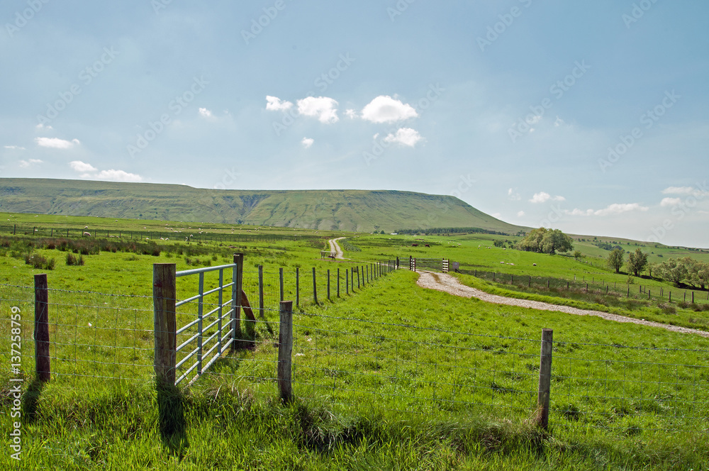 Summertime scenery in the Black mountains of Herefordshire, England,