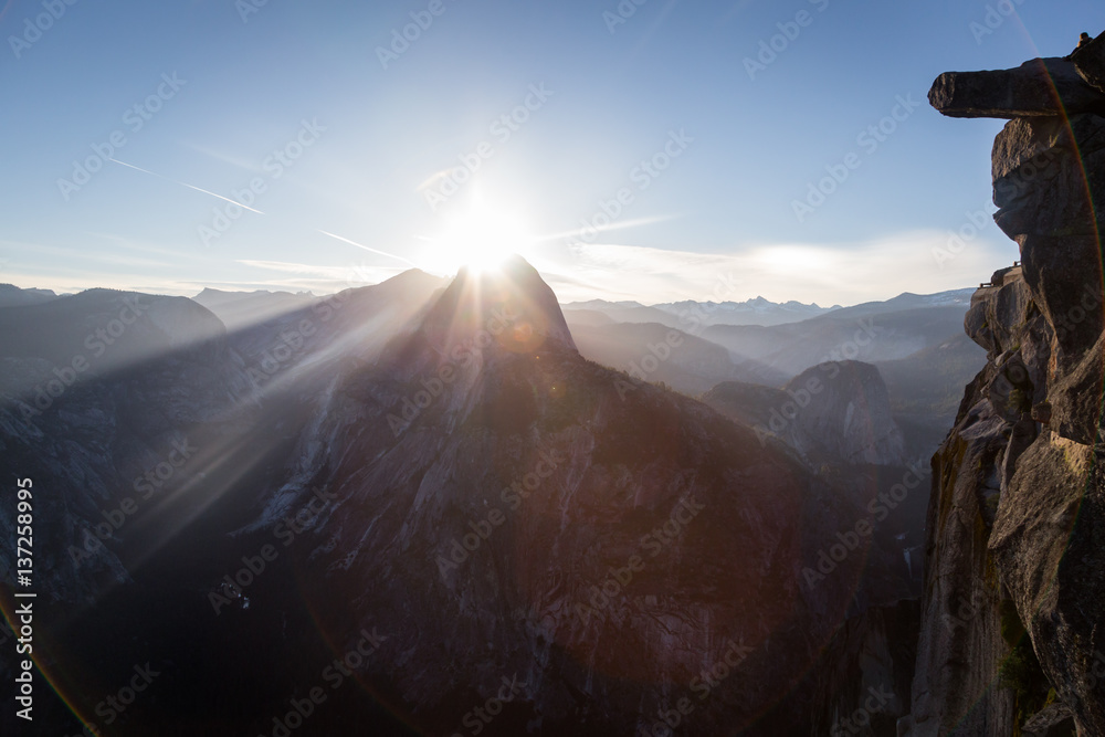 Sunrise over Half Dome from Glacier Point