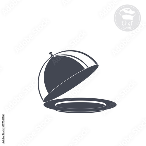 on a white background shows an icon indicating dish
