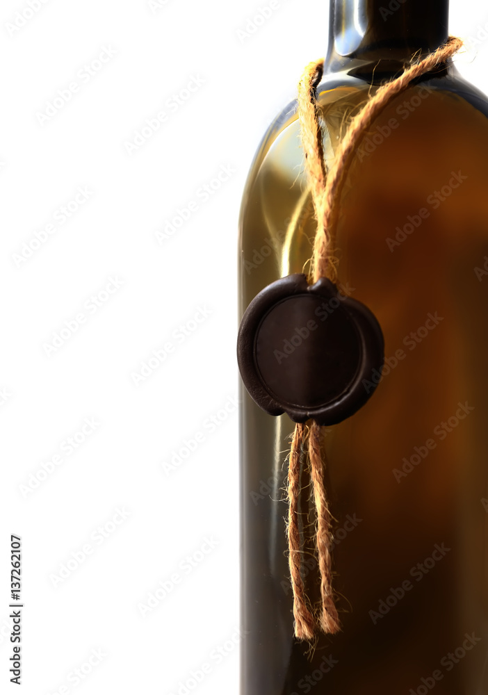 Wine bottle with sealing wax closeup Stock Photo Adobe Stock