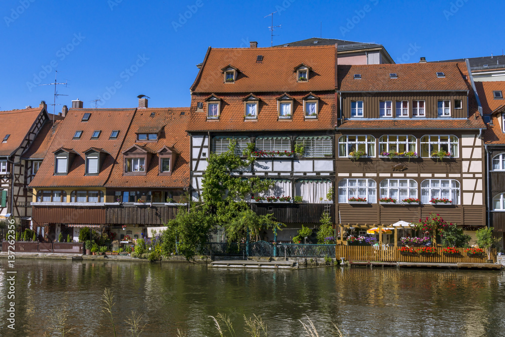 Little Venice (Klein Venedig) and River Regnitz in Bamberg, Bavaria, Germany