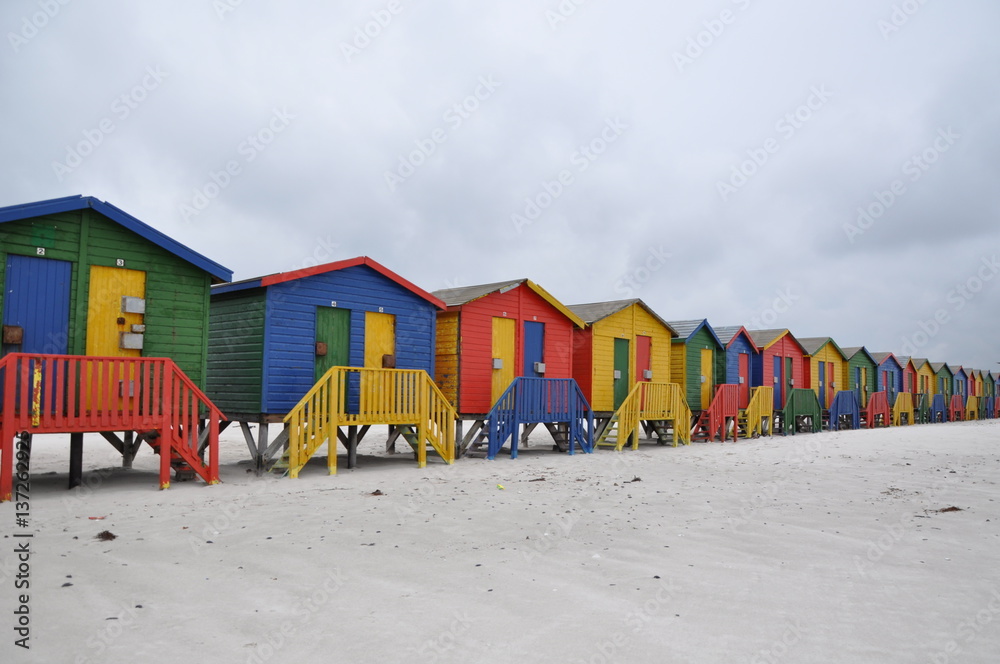 Naklejka premium beach house colourful