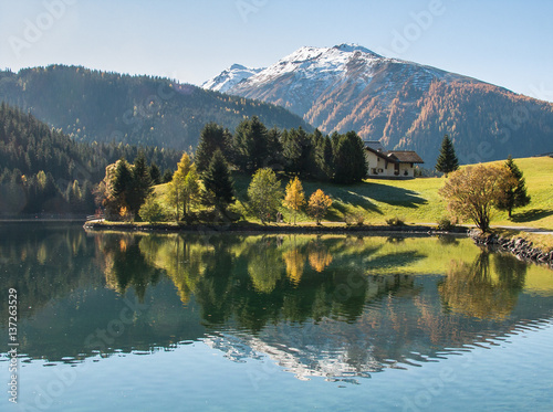 Autumn at the Davosersee, Graubunden, Switserland, EU