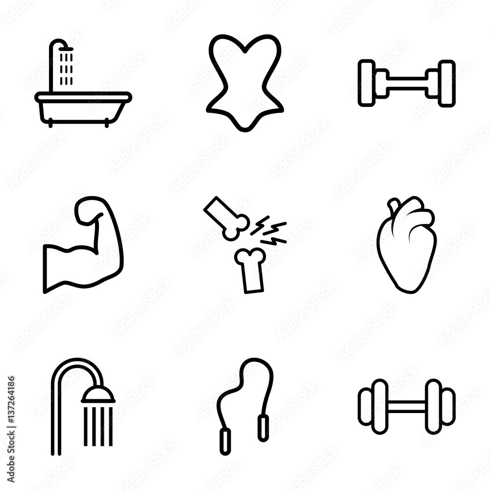 Set of 9 body outline icons Set of 9 body outline icons