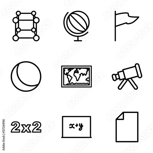 Set of 9 Education outline icons © HN Works