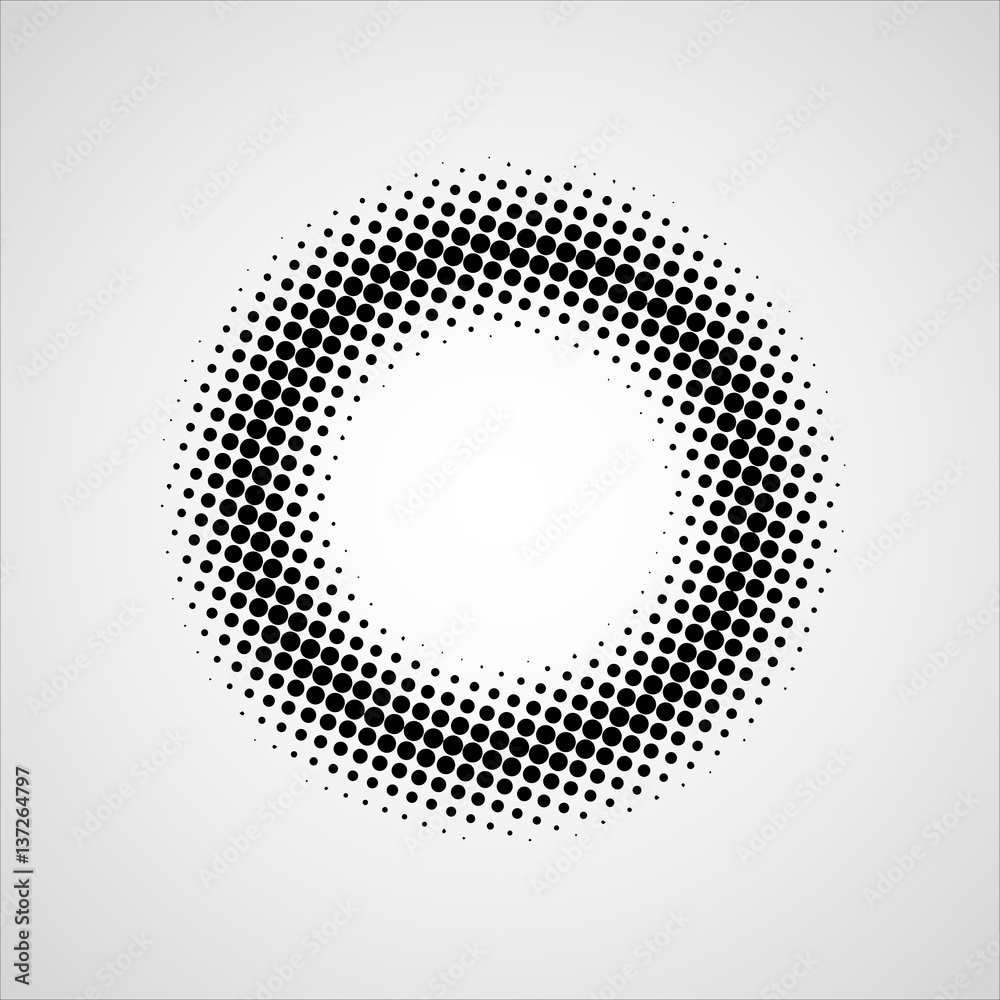 Black grunge dotted circle background