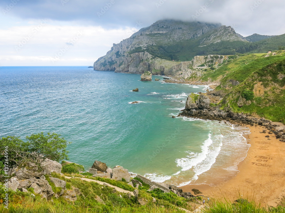 Scenic coastal view near Laredo, Cantabria, northern Spain
