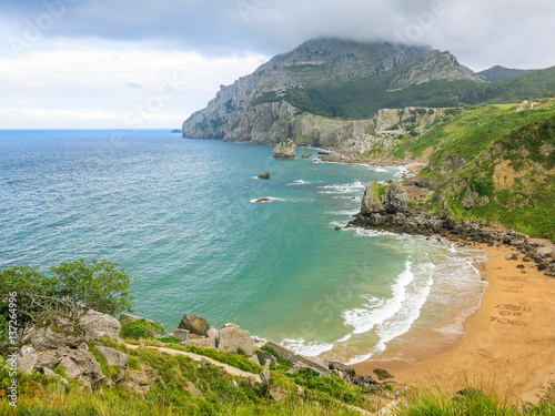 Scenic coastal view near Laredo, Cantabria, northern Spain photo