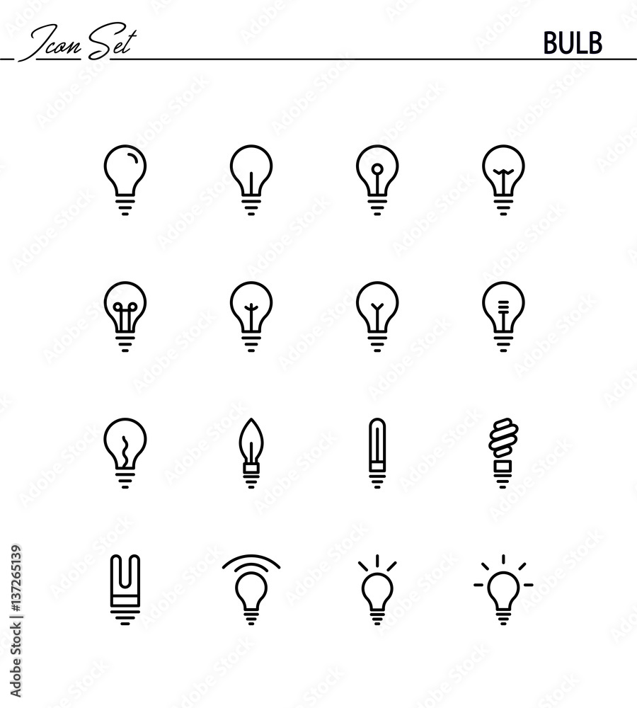Light bulb icon set
