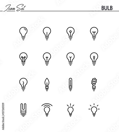 Light bulb icon set